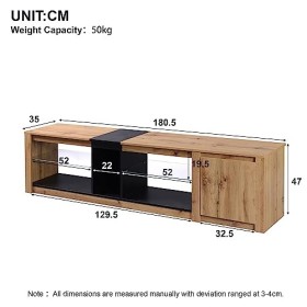 Yiiannda Meuble TV industriel, meuble TV moderne, meuble TV pour salon, avec étagère de rangement ouverte et une armoire, cen