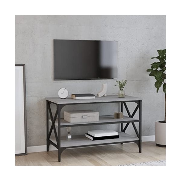 Keyur Meuble TV, Banc TV Buffet Bas Support de Télévision Meuble Télé Meuble TV Sonoma Gris 80x40x50 cm Bois dingénierie