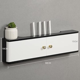 Meuble TV mural pour salon - Boîte de rangement WiFi suspendue - En bois massif - Économie despace - Convient pour la maison