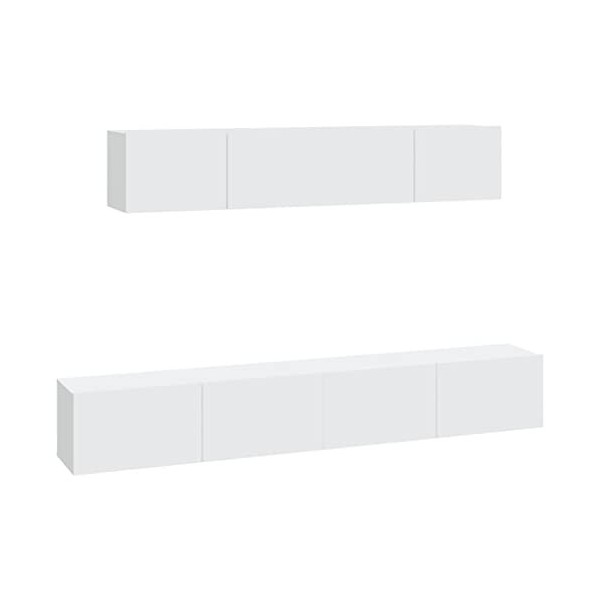 Meuble TV,Étagère TV Flottante, Support de Télévision Flottant Fixé au Mur Centre de Console Multimédia de Divertissement Gra