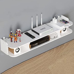 MABIBI Meuble TV mural décodeur, organisateur de composants TV flottant, support mural de grande capacité, support de rangeme