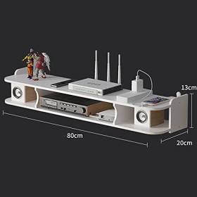 MABIBI Meuble TV mural décodeur, organisateur de composants TV flottant, support mural de grande capacité, support de rangeme