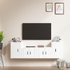 WREWING Meuble TV,Bas Table TV Support de Télévision en Bois pour Salon Chambre Salle à Manger,Support pour Téléviseur Jusqu’
