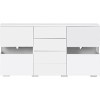 Yiiannda Buffet LED - Meuble TV brillant - 2 portes et 4 tiroirs - Pour salon, buffets, crédences - Meuble TV pour salon - Bl