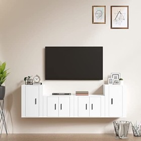 VEEKI Meuble TV, Meuble TV Suspendu, Meuble TV Industriel, Meuble TV Bois, Meuble Chambre, Convient pour Salon ou Chambre, En