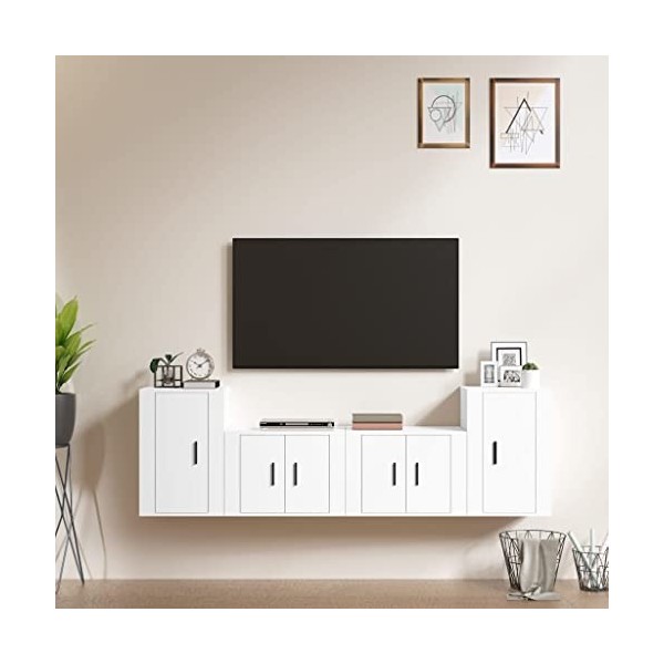 VEEKI Meuble TV, Meuble TV Suspendu, Meuble TV Industriel, Meuble TV Bois, Meuble Chambre, Convient pour Salon ou Chambre, En
