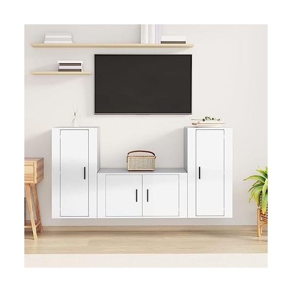 VEEKI Meuble TV, Meuble TV Suspendu, Meuble TV Industriel, Meuble TV Bois, Meuble Chambre, Convient pour Salon ou Chambre, En