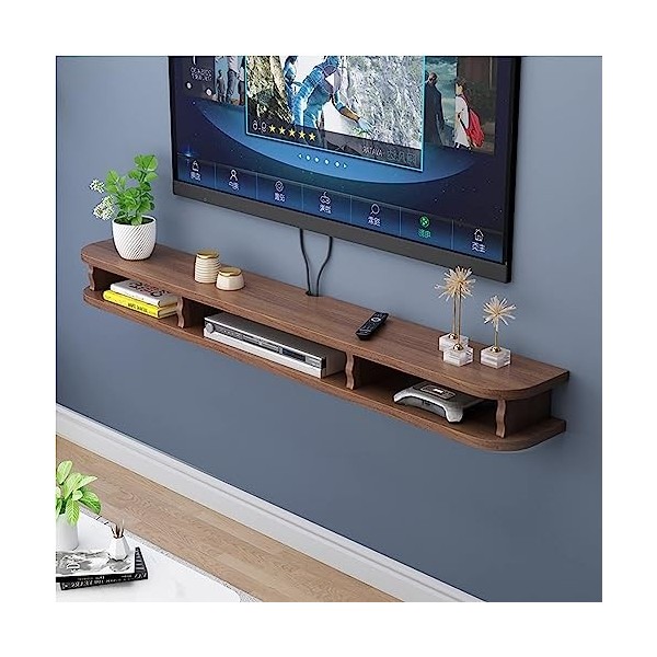 Meuble TV Suspendu - Meuble TV Flottant Étagère Mural , Meuble TV Flottant Avec Étagère Murale À Câble Caché, Étagères En Boi
