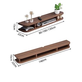 Meuble TV Suspendu - Meuble TV Flottant Étagère Mural , Meuble TV Flottant Avec Étagère Murale À Câble Caché, Étagères En Boi