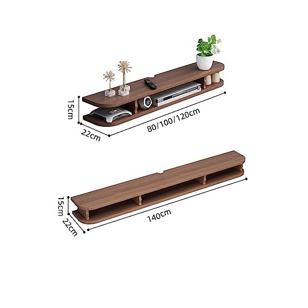 Meuble TV Suspendu - Meuble TV Flottant Étagère Mural , Meuble TV Flottant Avec Étagère Murale À Câble Caché, Étagères En Boi
