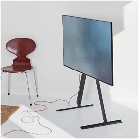 Pedestal Linked Tall Meuble TV Haut Noir | Support Tele pour Les Ecrans de 40 à 70 Pouces | Pied TV au Design Danois | Meub