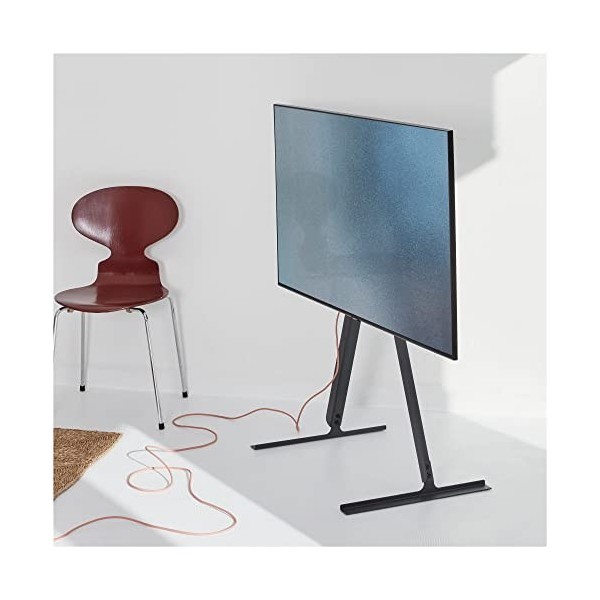 Pedestal Linked Tall Meuble TV Haut Noir | Support Tele pour Les Ecrans de 40 à 70 Pouces | Pied TV au Design Danois | Meub