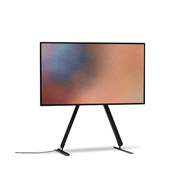 Pedestal Linked Tall Meuble TV Haut Noir | Support Tele pour Les Ecrans de 40 à 70 Pouces | Pied TV au Design Danois | Meub