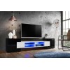 Komodee, Meuble Banc TV Merano, Noir/Wotan, Largeur 230 cm x Hauteur 52,5 cm x Profondeur 35 cm, sans LED, pour Salon, Chambr