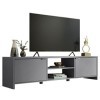 Madesa Console Meuble avec Rangement et Gestion des câbles, Meuble Rangement Salon pour téléviseurs jusquà 75 Pouces, Bois, 