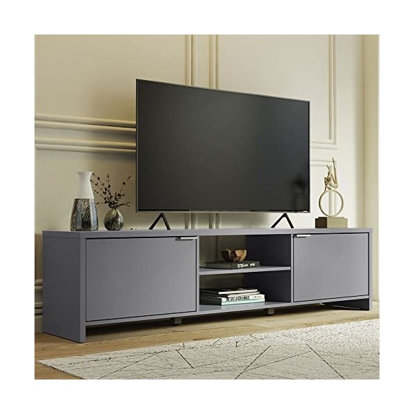 Madesa Console Meuble avec Rangement et Gestion des câbles, Meuble Rangement Salon pour téléviseurs jusquà 75 Pouces, Bois, 