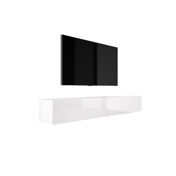 3E 3xE living.com Meuble TV Suspendu, D: L: 2 X 100 cm, H : 34 cm, P : 32 cm. Rangement TV, Meuble TV Mural, Table TV, Meuble