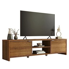 Madesa Console Meuble avec Rangement et Gestion des câbles, Meuble Rangement Salon pour téléviseurs jusquà 75 Pouces, Bois, 