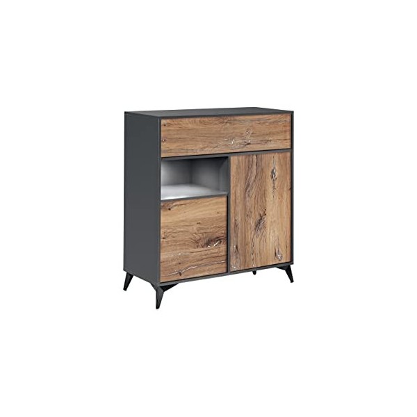 Extreme Furniture Venice TV Stand | Meuble de Salon avec 2 Portes rabattables | LED | Design Moderne | Rangement Pratique