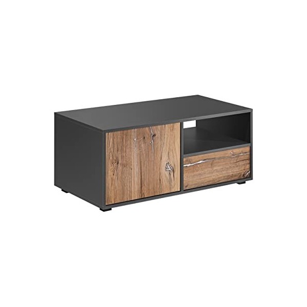 Extreme Furniture Venice TV Stand | Meuble de Salon avec 2 Portes rabattables | LED | Design Moderne | Rangement Pratique