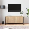 Hovothy Meuble TV avec Portes Noir 60x35x45 cm Bois dingénierie Chambre Meuble de Multimédia avec Pieds en Métal Meuble de S