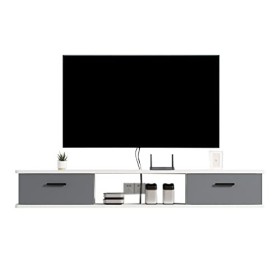 WANGPP Meuble TV Flottant Étagère Murale Centre De Divertissement Meuble TV Flottant avec Porte Et Unité De Rangement Console