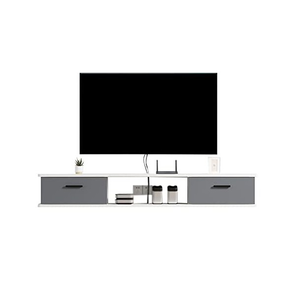 WANGPP Meuble TV Flottant Étagère Murale Centre De Divertissement Meuble TV Flottant avec Porte Et Unité De Rangement Console