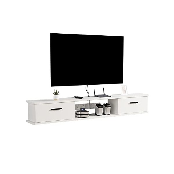 WANGPP Meuble TV Flottant Étagère Murale Centre De Divertissement Meuble TV Flottant avec Porte Et Unité De Rangement Console