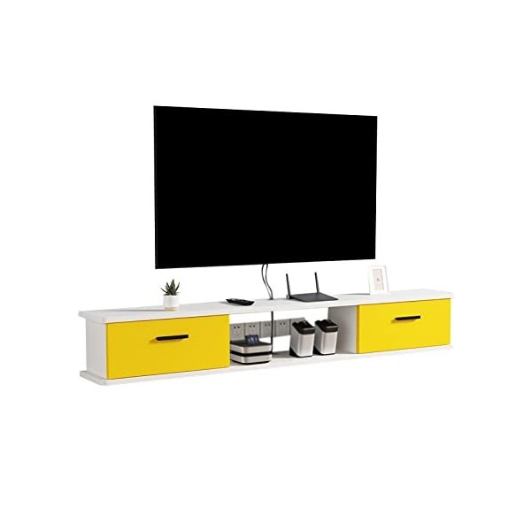 WANGPP Meuble TV Flottant Étagère Murale Centre De Divertissement Meuble TV Flottant avec Porte Et Unité De Rangement Console