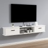 WANGPP Étagère Murale Meuble TV Flottant Centre De Divertissement avec Porte Et Unité De Rangement Console Audio/vidéo Consol