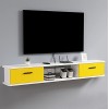 WANGPP Étagère Murale Meuble TV Flottant Centre De Divertissement avec Porte Et Unité De Rangement Console Audio/vidéo Consol