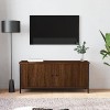 Hovothy Meuble TV avec Portes Noir 60x35x45 cm Bois dingénierie Chambre Meuble de Multimédia avec Pieds en Métal Meuble de S