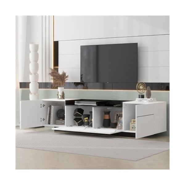 Meuble TV avec Trois Portes Et Espace De Rangement Brillant Table TV Meuble TV Buffet pour Salon Salle À Manger Meuble TV Meu