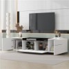 Meuble TV avec Trois Portes Et Espace De Rangement Brillant Table TV Meuble TV Buffet pour Salon Salle À Manger Meuble TV Meu