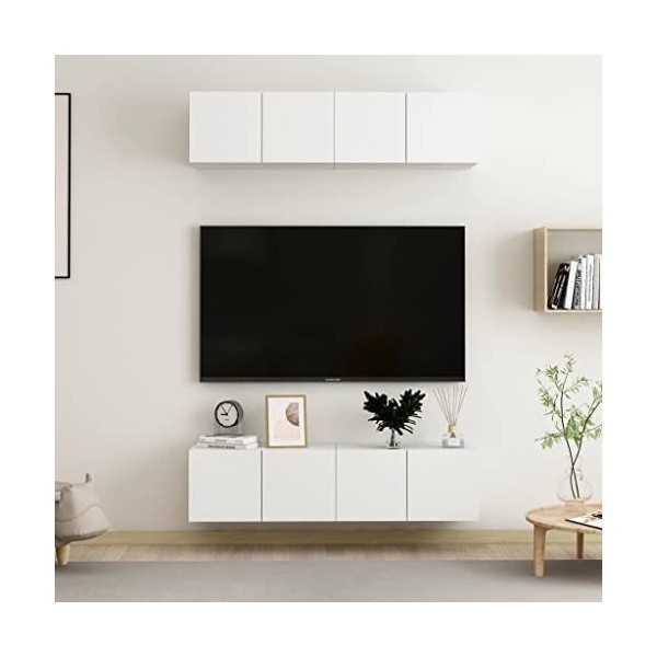 VEEKI Meuble TV, Meuble TV Suspendu, Meuble, Meuble TV avec Rangement，Meuble Industriel, Convient pour Salon ou Chambre, Meub
