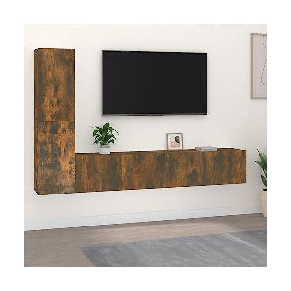 VEEKI Meuble TV, Meuble TV Suspendu, Meuble TV Industriel, Meuble TV Bois, Meuble Chambre, Convient pour Salon ou Chambre, En