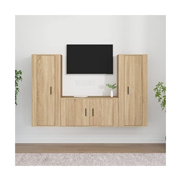 VEEKI Meuble TV, Meuble TV Suspendu, Meuble TV Industriel, Meuble TV Bois, Meuble Chambre, Convient pour Salon ou Chambre, En