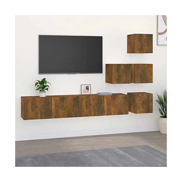 VEEKI Meuble TV, Meuble TV Suspendu, Meuble TV Industriel, Meuble TV Bois, Meuble Chambre, Convient pour Salon ou Chambre, Mu