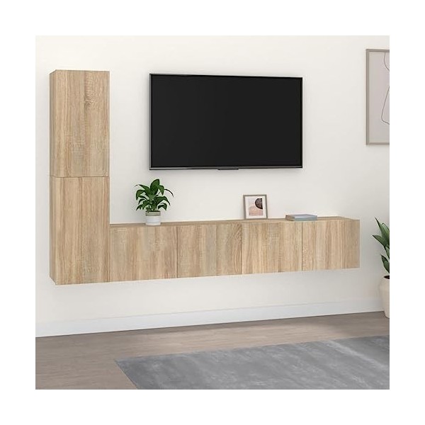 VEEKI Meuble TV, Meuble TV Suspendu, Meuble TV Industriel, Meuble TV Bois, Meuble Chambre, Convient pour Salon ou Chambre, En