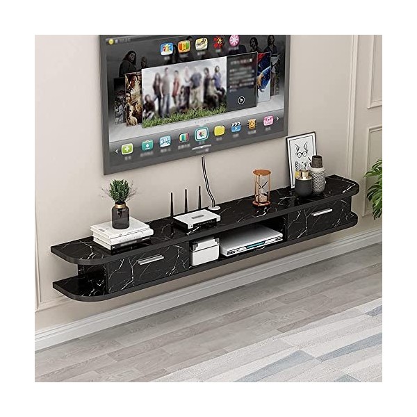 LILUKO Meuble de télévision Suspendu au Mur, Panneau de Texture de Roche pour Meuble TV Flottant, unité de Divertissement Flo