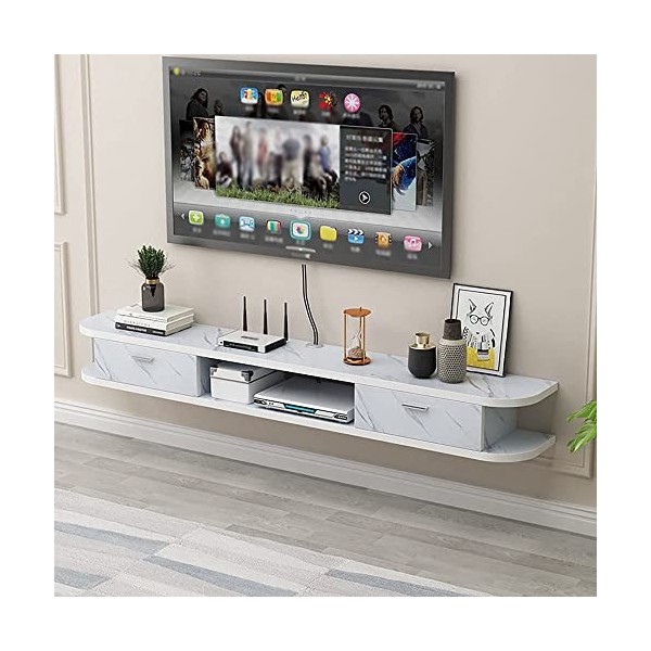 LILUKO Meuble de télévision Suspendu au Mur, Panneau de Texture de Roche pour Meuble TV Flottant, unité de Divertissement Flo