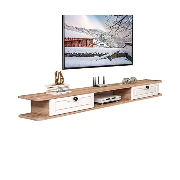 Meuble TV Mural Étagère de composant de Meuble TV Flottant, Console multimédia Murale, étagère de Stockage Audio vidéo Flotta
