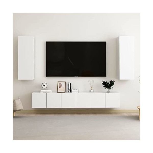 VEEKI Meuble TV, Meuble TV Suspendu, Meuble, Meuble TV avec Rangement，Meuble Industriel, Convient pour Salon ou Chambre, Ense