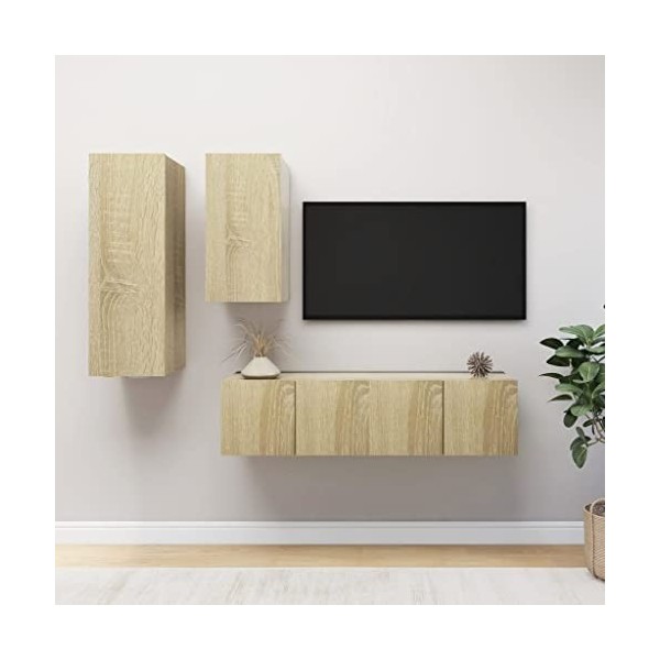 VEEKI Meuble TV, Meuble TV Suspendu, Meuble, Meuble TV avec Rangement，Meuble Industriel, Convient pour Salon ou Chambre, Ense