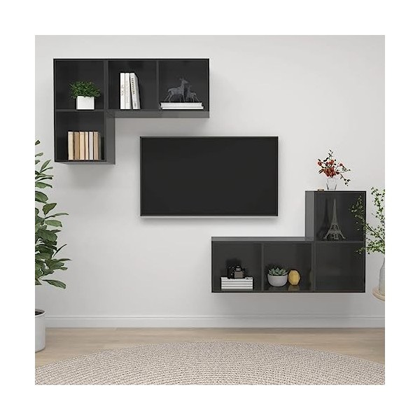 VEEKI Meuble TV, Meuble TV Suspendu, Meuble, Meuble TV avec Rangement，Meuble Industriel, Convient pour Salon ou Chambre, Meub