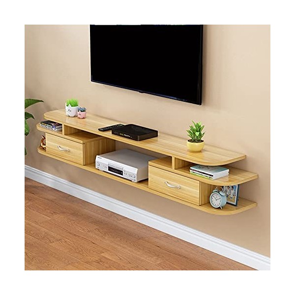 Uvency Console Multimédia Murale Pour La Maison Meuble Tv Flottant Étagère de Rangement Hutch Console de Divertissement Étagè
