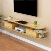 Uvency Console Multimédia Murale Pour La Maison Meuble Tv Flottant Étagère de Rangement Hutch Console de Divertissement Étagè