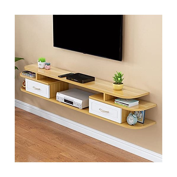 Uvency Console Multimédia Murale Pour La Maison Meuble Tv Flottant Étagère de Rangement Hutch Console de Divertissement Étagè
