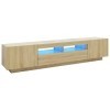 Meuble TV, Banc TV Support de Télévision Table TV Bas Armoire Basse Meuble TV avec lumières LED Chêne Sonoma 200x35x40 cm