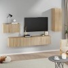 Ensemble de Meubles TV 4 pcs Chêne Sonoma Bois dingénierie - Banc TV, Meuble TV Suspendu, Convient pour Salon ou Chambre